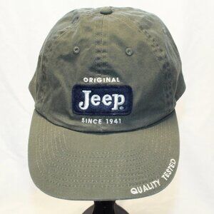 Jeep Embroidered Army Green Strapback Cap Hat - Quality Tested - Since 1941